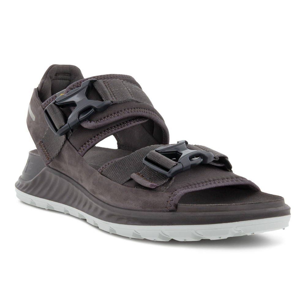 ECCO Mens Sandals Dark Grey - Exowrap 2S Buckle - FHK-439508